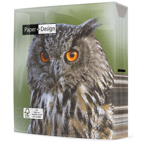20 Servietten Woodland owl - Eule aus der Natur 33x33cm