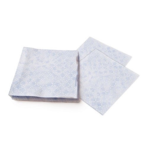 20 Servietten Maria dusty blue - Florales Gittermuster blau 33x33cm
