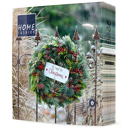 20 Servietten Wreath on a Fence - Kranz am Zaun 33x33cm