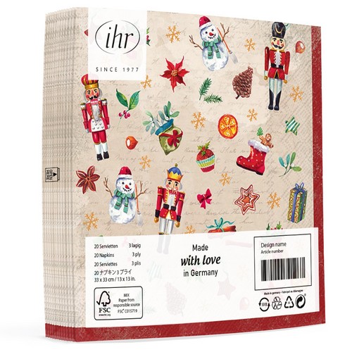20 Servietten Festive Tradition - Traditionelle, weihnachtliche Symbole 33x33cm