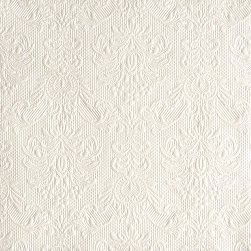 15 geprägte Servietten Elegance Pearl white 33x33cm