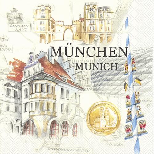20 Servietten Stadt München 33x33cm