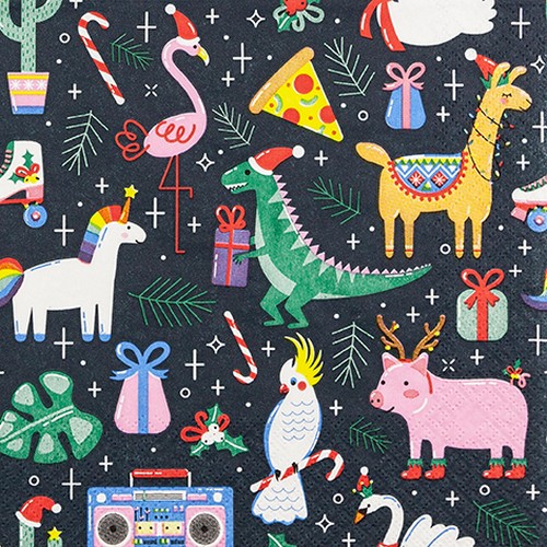 20 Servietten Funny Christmas - Fantasievolle Weihnachten 33x33cm