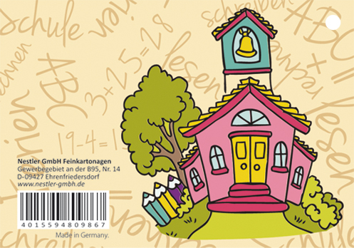 Schultütenanhänger mit Namenskärtchen Schule 10x7cm 5 Stück