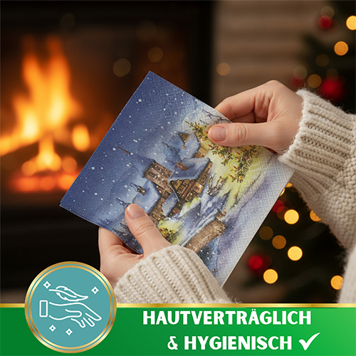 20 Servietten Christmas Village - Weihnachtsdorf im Winter 33x33cm