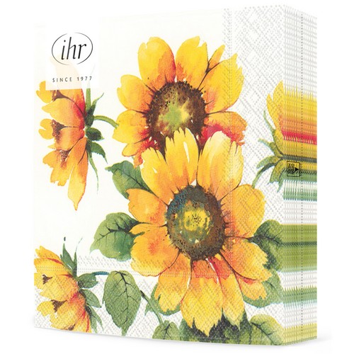 20 Servietten Colourful Sunflowers - Gelbe Pracht an Sonnenblumen 33x33cm