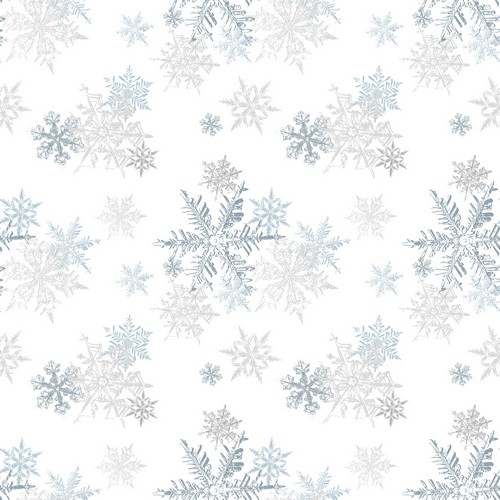 20 Servietten Magic Ice Crystals - Feine Schneekristalle silber 33x33cm