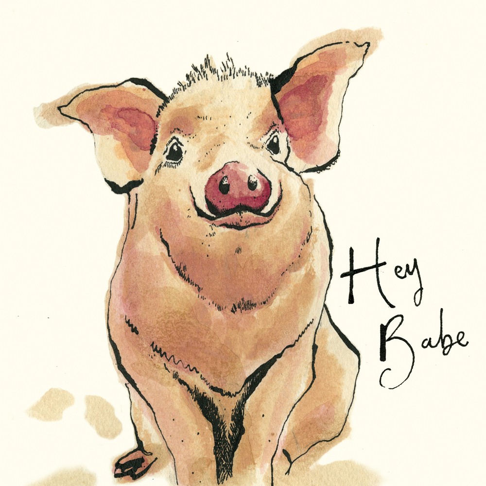 20 Servietten Hey Babe - Niedliches Schweinchen 33x33cm
