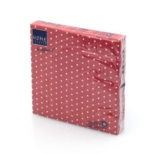 20 Servietten Mini Dots red/white - Mini-Punkte rot/weiß 33x33cm