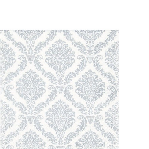 20 kleine Cocktailservietten Elegant silver - Muster silber 25x25cm