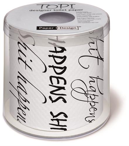 Toilettenpapier Rolle bedruckt Shit Happens