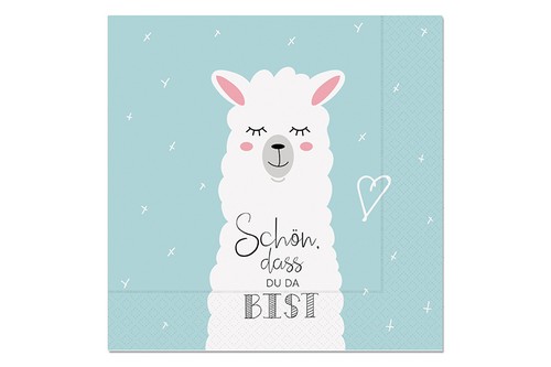 20 Servietten Lama - Schön mit Lama 33x33cm