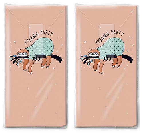 2x 10 Taschentücher Pyjama Party - Faultier - Schön gemütlich