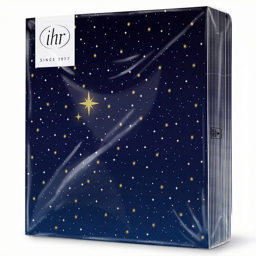 20 Servietten Starry Sky blue - Sternenhimmel dunkelblau 33x33cm