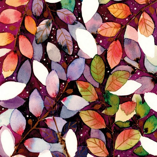 20 Servietten Purple Rain - Es regnet Herbstblätter purple 33x33cm