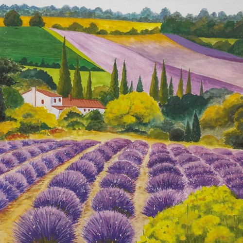 20 Servietten Scenic Lavender Farm - Großes Lavendelfeld 33x33cm
