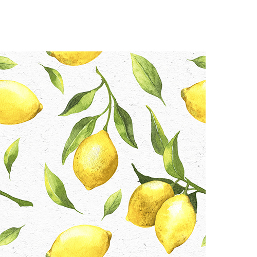 20 kleine Cocktailservietten Citrus - Zitronen 25x25cm