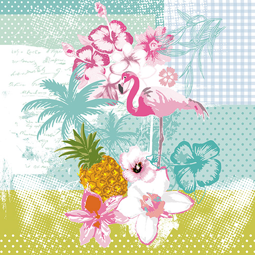 20 Servietten Flamingo - Aus dem Paradies 33x33cm