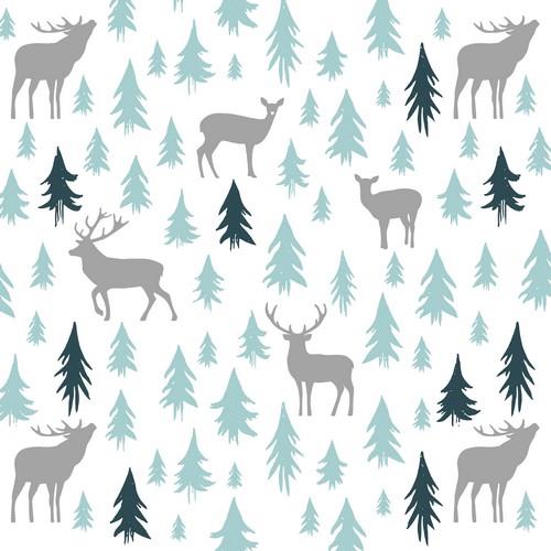 20 Servietten Earth Xmas - Tiersilhouetten im Wald 33x33cm