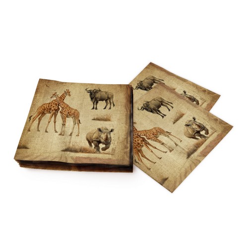 20 Servietten African Savanna - Tiere aus der Savanne 33x33cm