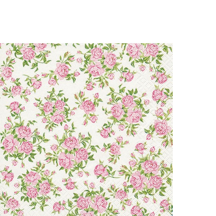 20 kleine Cocktailservietten Little Roses - Kleine Rosen 25x25cm