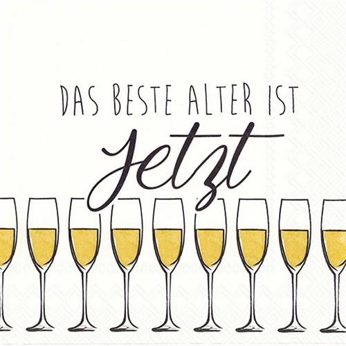 20 Servietten Das beste Alter ist jetzt gold 33x33cm