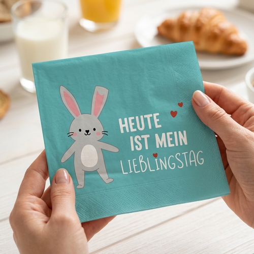 20 Servietten Hase - Heute ist mein Lieblingstag 33x33cm