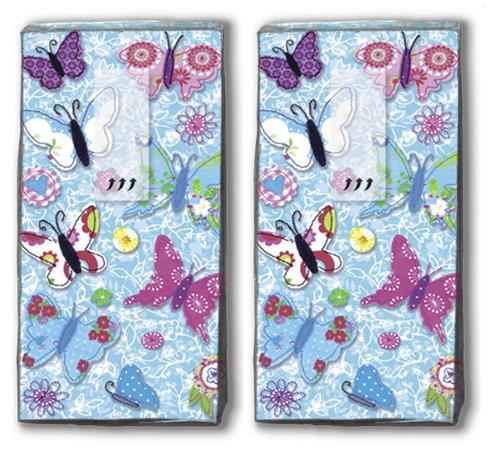 DP 10 Taschentücher handmade butterflies - Handgemachte Schmetterlinge