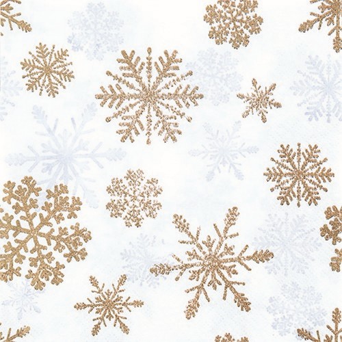 20 Servietten Snow Crystals copper - Schneekristalle kupfer 33x33cm