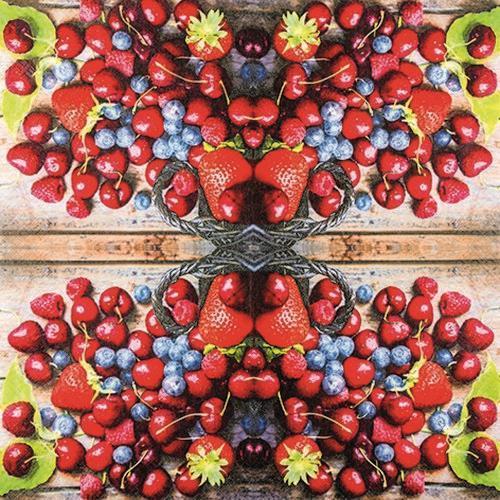 20 Servietten Tasty Berries - Beeren aus dem Garten 33x33cm