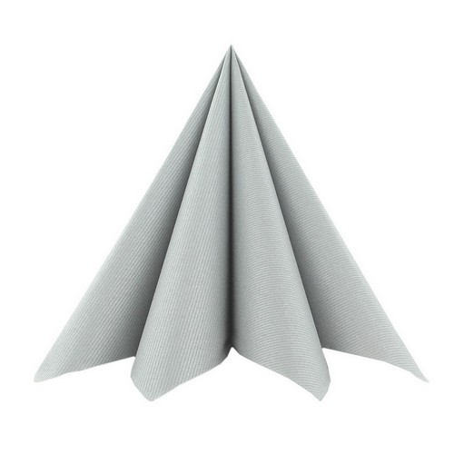 12 Servietten Linclass Airlaid Uni silber 40x40cm