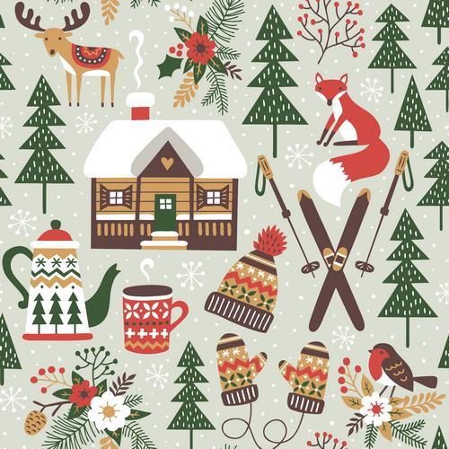 20 Servietten Winter Cabin 33x33cm