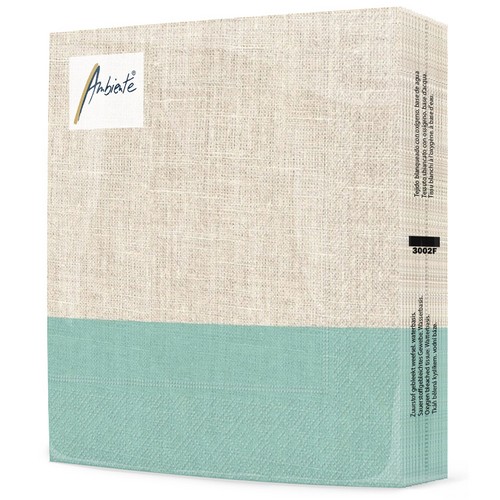20 Servietten Linen aqua  - Simple Farben linen aqua 33x33cm