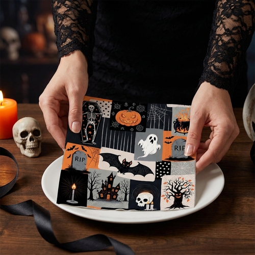 20 Servietten Creepy Halloween - Gruselige Halloweenmuster 33x33cm