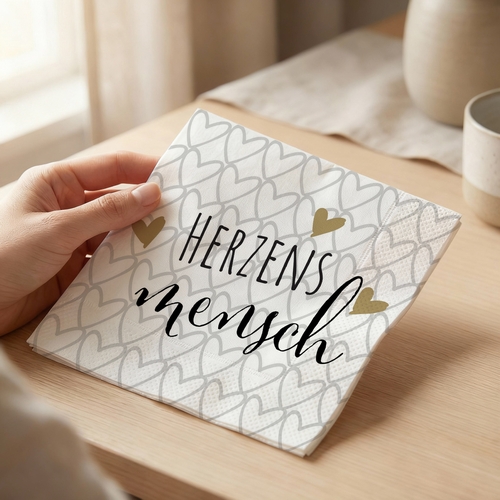 20 Servietten Herzens mensch