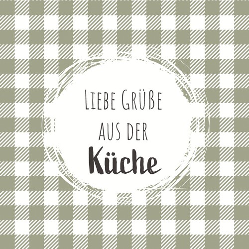 20 Servietten Liebe Grüsse - Aus der Küche 33x33cm