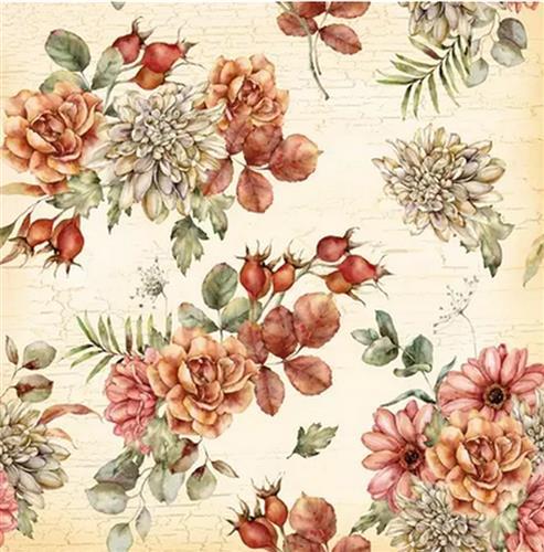 20 Servietten Asta & Dahlia - Dahlien- und Rosen-Komposition Vintage 33x33cm