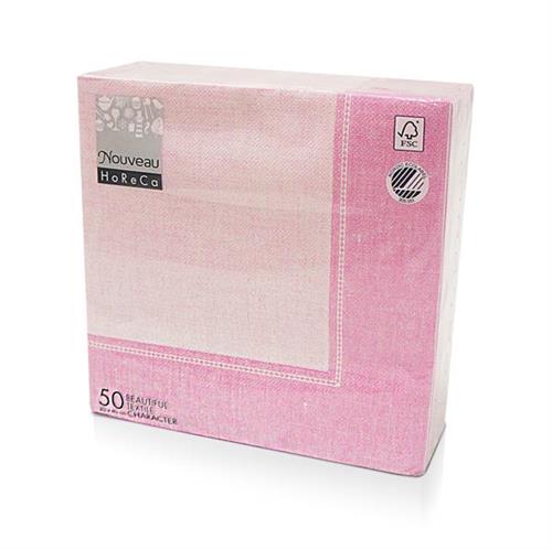 50 Servietten Cottone Dinner Linum rosa 40x40cm