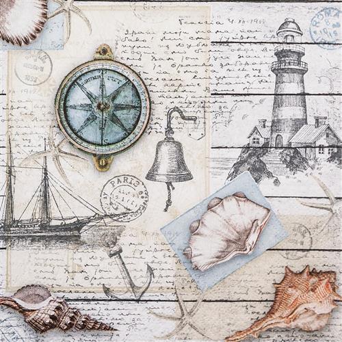 20 Servietten Nautical Feeling - Maritime Welt Vintage 33x33cm