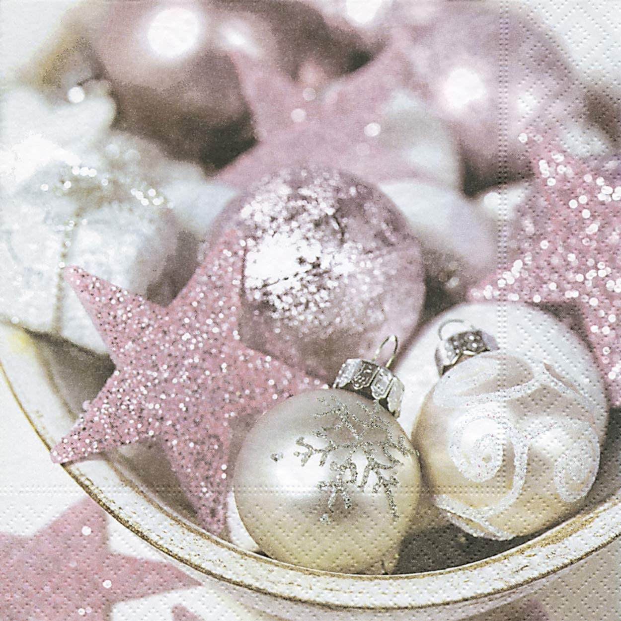20 Servietten Pink Xmas 33x33cm