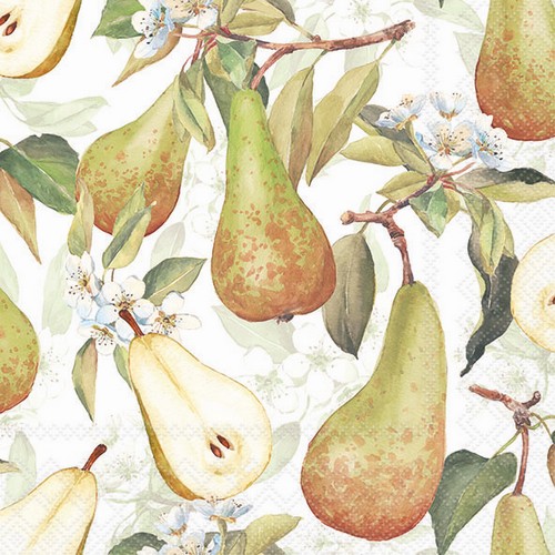 20 Servietten Pears - Paradies an Birnen 33x33cm