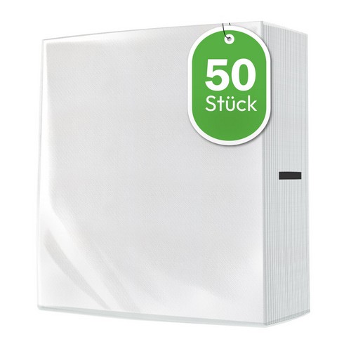 50 Servietten Uni Linen white - Struktur weiß 40x40cm