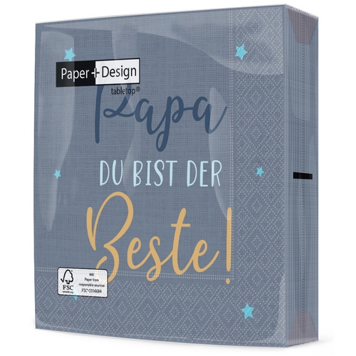 20 Servietten Bester Papa - Papa, der Beste 33x33cm