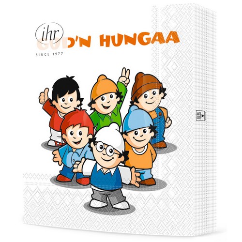 20 Servietten Gud´n Hungaa - Mainzelmännchen 33x33cm