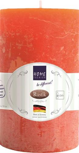 Kerze Stumpen Rustik orange Ø 6cm, Höhe 10cm