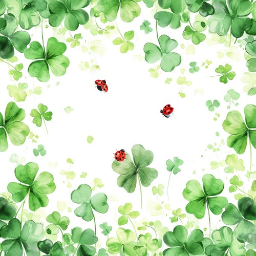 20 Servietten Lucky You - Marienkäfer an Klee 33x33cm