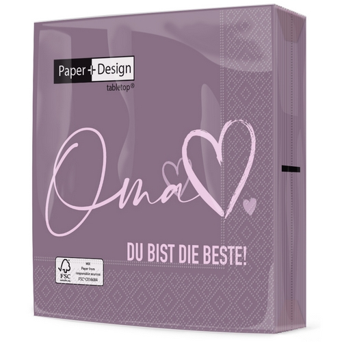 20 Servietten Die beste Oma - Oma, die Beste 33x33cm