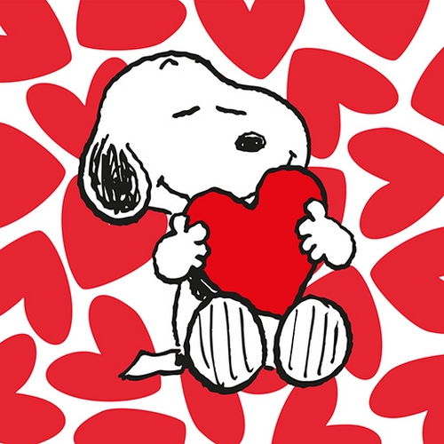 20 Servietten Snoopy Love - Ein Herz für Snoopy 33x33cm