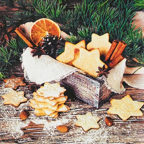 20 Servietten Shortbread - Leckerein für Weihnachten 33x33cm