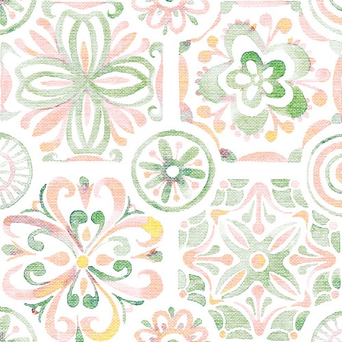 20 Servietten Tile - Florale Gemoetrie 33x33cm